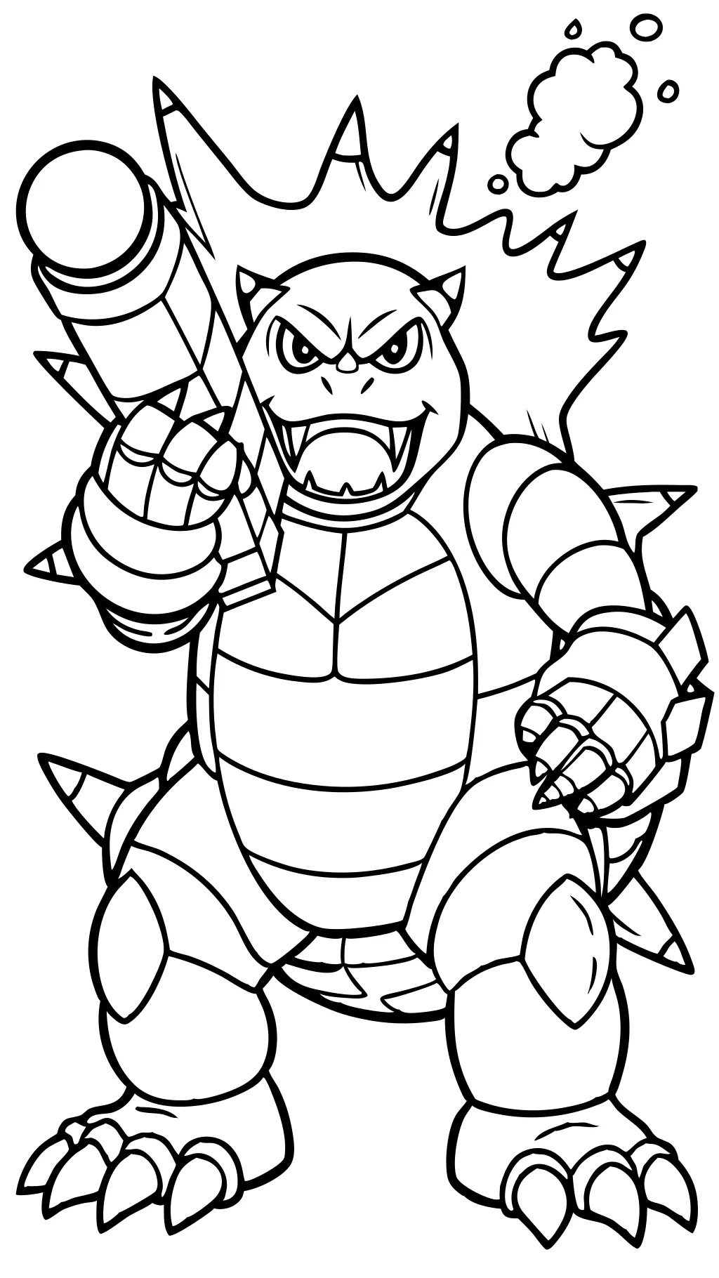 mega blastoise coloring page